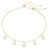 Collar Imber con cortes mixtos, blanco, chapado en tono dorado