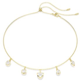 Collar Imber con cortes mixtos, blanco, chapado en tono dorado