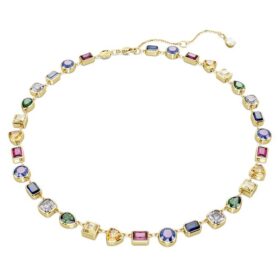 Collar Imber con cortes mixtos, multicolor, chapado en tono dorado