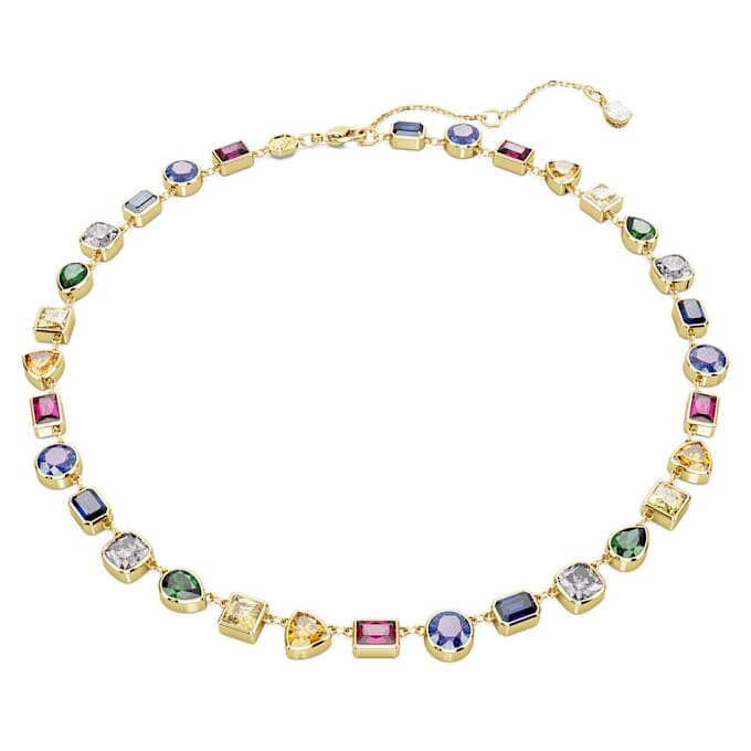 Collar Imber con cortes mixtos, multicolor, chapado en tono dorado Collar Imber con cortes mixtos, multicolor, chapado en tono dorado