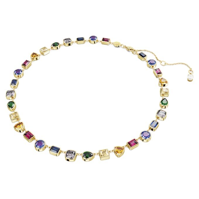 Collar Imber con cortes mixtos, multicolor, chapado en tono dorado Collar Imber con cortes mixtos, multicolor, chapado en tono dorado