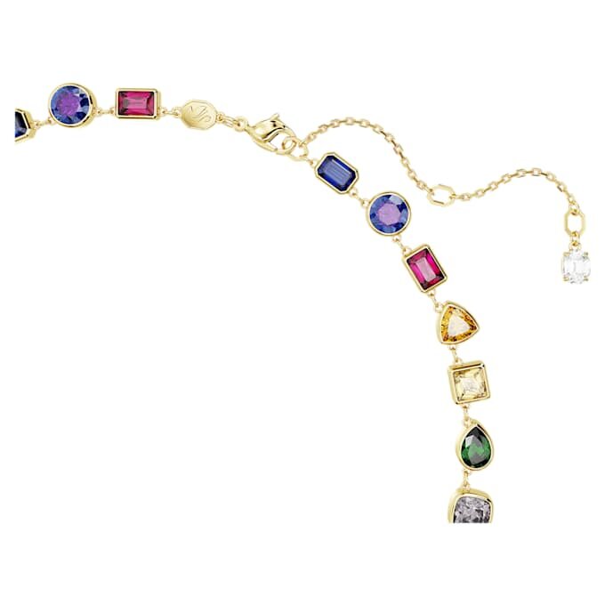 Collar Imber con cortes mixtos, multicolor, chapado en tono dorado Collar Imber con cortes mixtos, multicolor, chapado en tono dorado