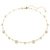 Collar Imber de corte redondo, diseño disperso, blanco, chapado en tono dorado Collar Imber de corte redondo, diseño disperso, blanco, chapado en tono dorado