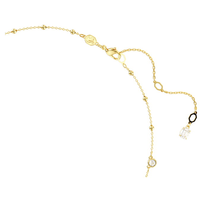 Collar Imber de corte redondo, diseño disperso, blanco, chapado en tono dorado Collar Imber de corte redondo, diseño disperso, blanco, chapado en tono dorado