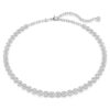 Collar Imber Tennis, corte redondo, blanco, chapado en rodio Collar Imber Tennis, corte redondo, blanco, chapado en rodio