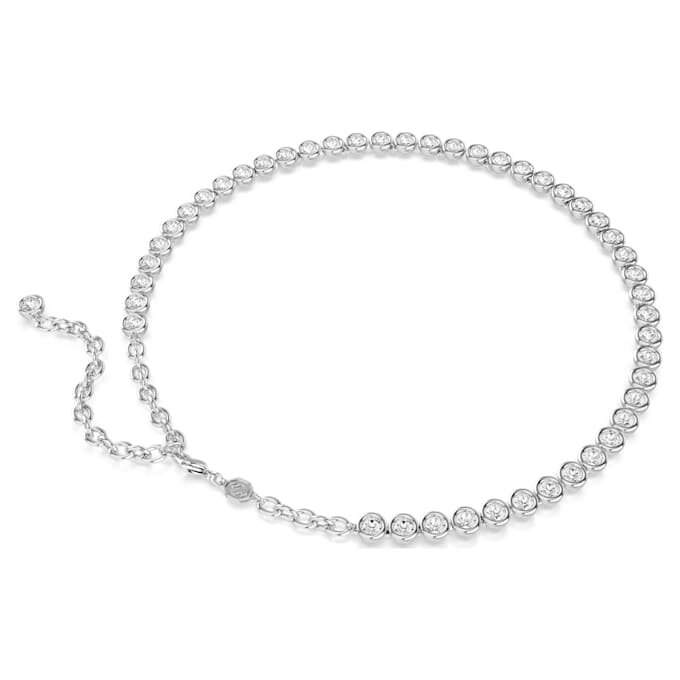 Collar Imber Tennis, corte redondo, blanco, chapado en rodio Collar Imber Tennis, corte redondo, blanco, chapado en rodio