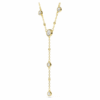 Collar Imber Y de corte redondo, blanco, chapado en tono dorado