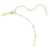 Collar Imber Y de corte redondo, blanco, chapado en tono dorado