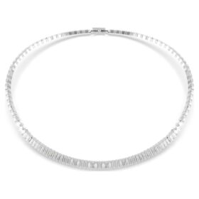 Collar Matrix con corte baguette, blanco, chapado en rodio