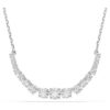 Collar Matrix con degradado de cortes redondos, blanco, chapado en rodio