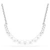 Collar Matrix con degradado de cortes redondos, blanco, chapado en rodio