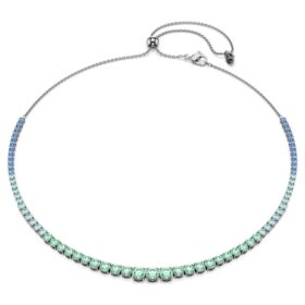 Collar Matrix con degradado de cortes redondos, multicolor, chapado en rutenio