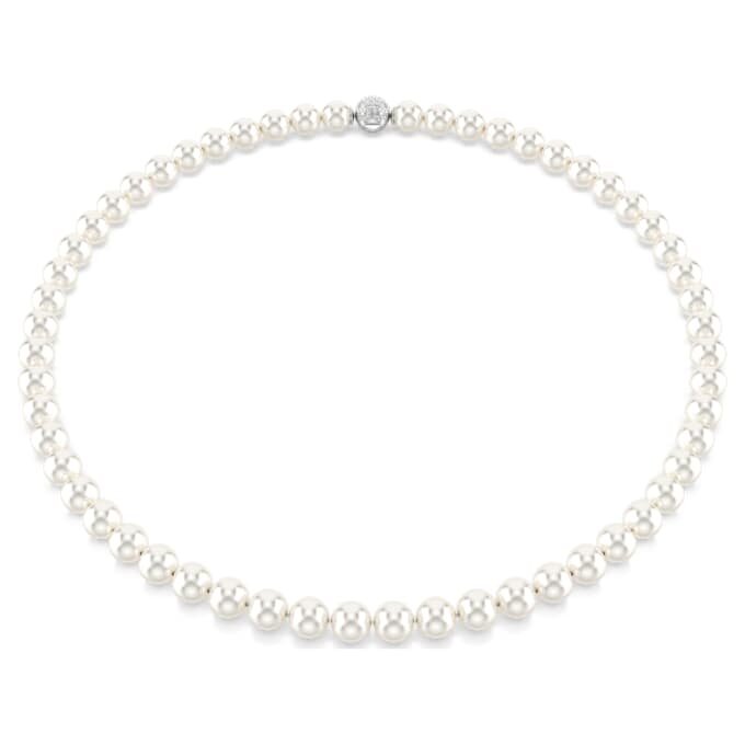 Collar Matrix con perlas de cristal, blanco, chapado en rodio Collar Matrix con perlas de cristal, blanco, chapado en rodio