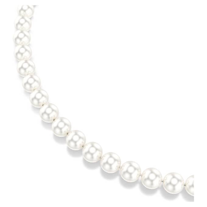 Collar Matrix con perlas de cristal, blanco, chapado en rodio Collar Matrix con perlas de cristal, blanco, chapado en rodio