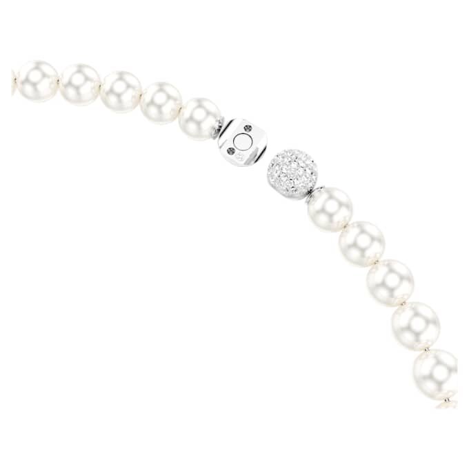 Collar Matrix con perlas de cristal, blanco, chapado en rodio Collar Matrix con perlas de cristal, blanco, chapado en rodio
