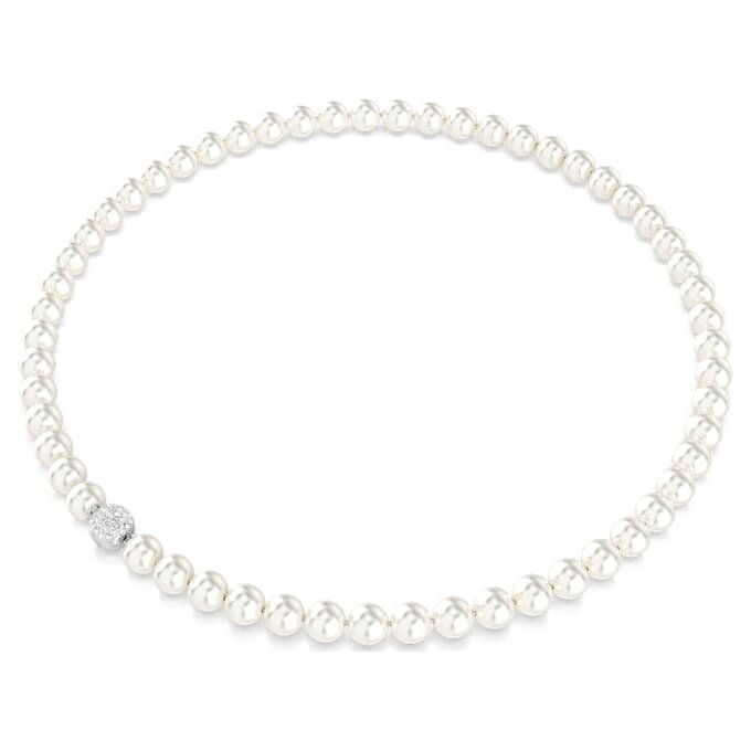 Collar Matrix con perlas de cristal, blanco, chapado en rodio Collar Matrix con perlas de cristal, blanco, chapado en rodio