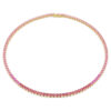 Collar Matrix Tennis, corte redondo, rosa, chapado en tono dorado Collar Matrix Tennis, corte redondo, rosa, chapado en tono dorado