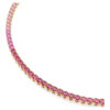 Collar Matrix Tennis, corte redondo, rosa, chapado en tono dorado Collar Matrix Tennis, corte redondo, rosa, chapado en tono dorado