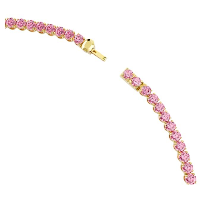 Collar Matrix Tennis, corte redondo, rosa, chapado en tono dorado Collar Matrix Tennis, corte redondo, rosa, chapado en tono dorado