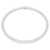 Collar Matrix Tennis de corte cuadrado, blanco, chapado en rodio Collar Matrix Tennis de corte cuadrado, blanco, chapado en rodio