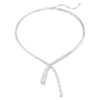 Collar Matrix Y con cortes mixtos, blanco, chapado en rodio
