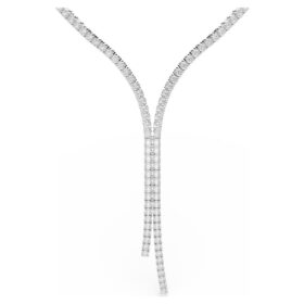Collar Matrix Y, corte redondo, blanco, chapado en rodio