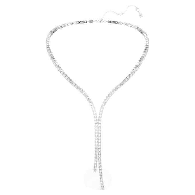 Collar Matrix Y, corte redondo, blanco, chapado en rodio Collar Matrix Y, corte redondo, blanco, chapado en rodio