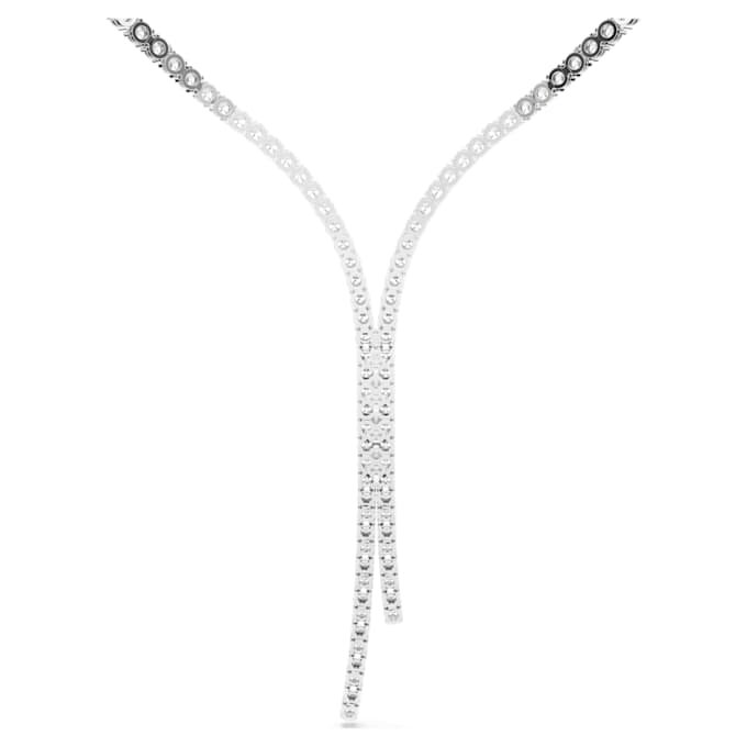Collar Matrix Y, corte redondo, blanco, chapado en rodio Collar Matrix Y, corte redondo, blanco, chapado en rodio