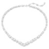 Collar Mesmera con cortes mixtos, blanco, chapado en rodio