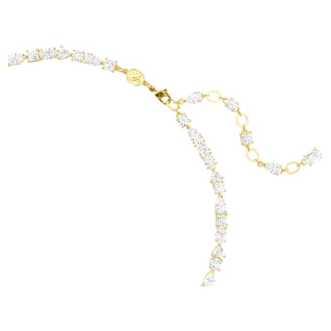 Collar Mesmera con cortes mixtos, blanco, chapado en tono dorado Collar Mesmera con cortes mixtos, blanco, chapado en tono dorado
