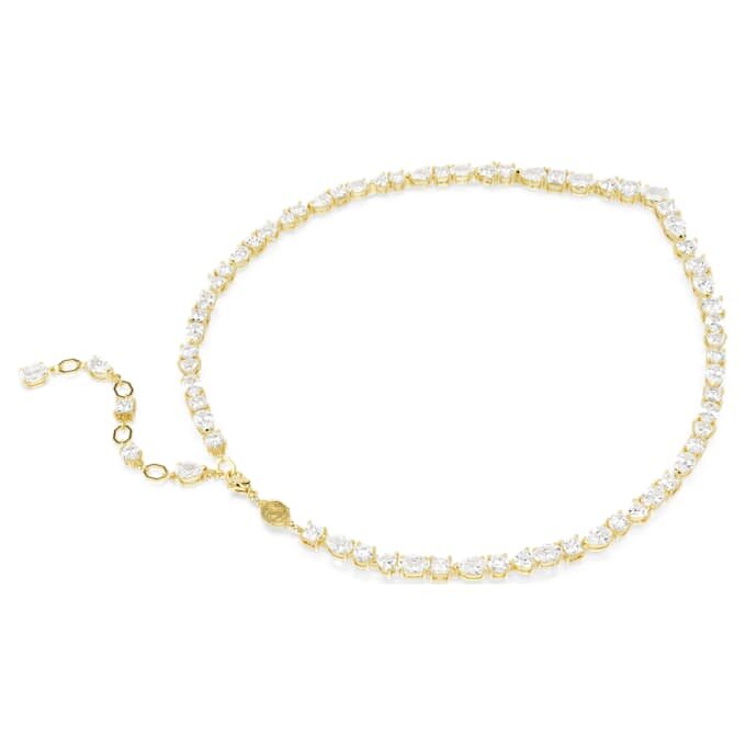 Collar Mesmera con cortes mixtos, blanco, chapado en tono dorado Collar Mesmera con cortes mixtos, blanco, chapado en tono dorado