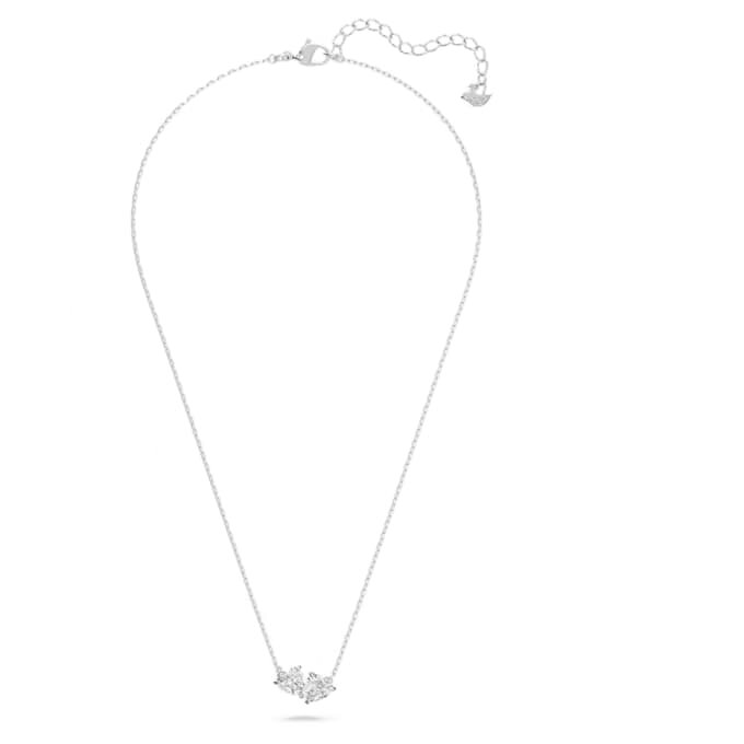 Collar Mesmera con forma de corazón, blanco, chapado en rodio Collar Mesmera con forma de corazón, blanco, chapado en rodio