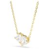 Collar Mesmera con forma de corazón, blanco, chapado en tono dorado Collar Mesmera con forma de corazón, blanco, chapado en tono dorado
