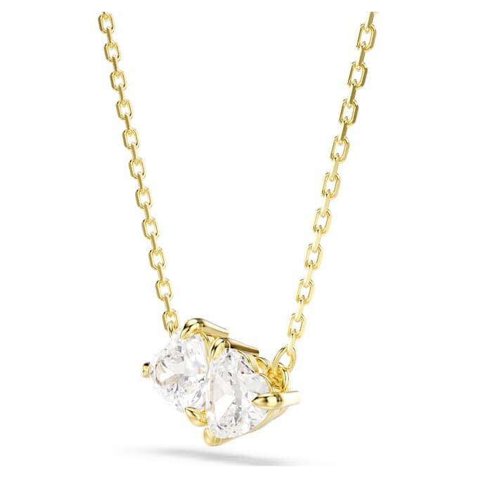 Collar Mesmera con forma de corazón, blanco, chapado en tono dorado Collar Mesmera con forma de corazón, blanco, chapado en tono dorado