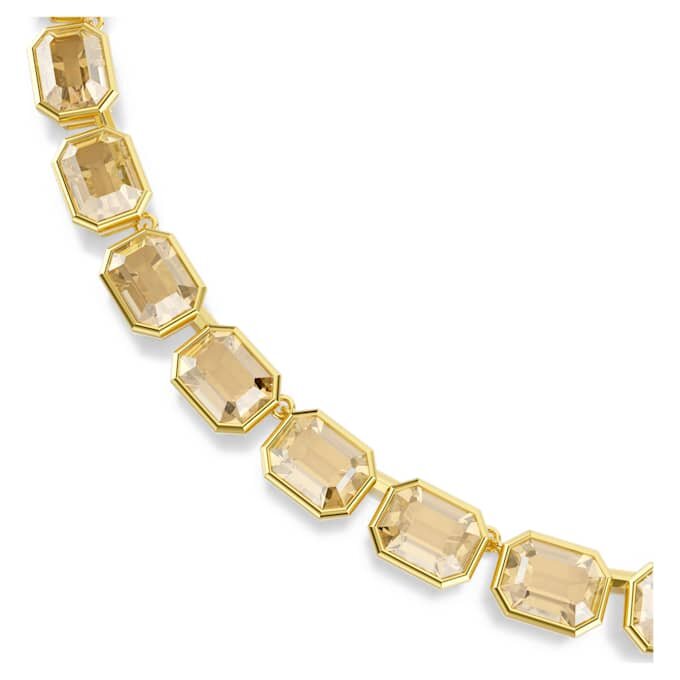 Collar Millenia con corte octogonal, amarillo, chapado en tono dorado Collar Millenia con corte octogonal, amarillo, chapado en tono dorado