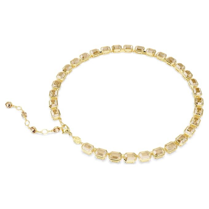 Collar Millenia con corte octogonal, amarillo, chapado en tono dorado Collar Millenia con corte octogonal, amarillo, chapado en tono dorado