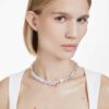 Collar Millenia con corte octogonal, blanco, chapado en rodio