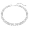 Collar Millenia con corte octogonal, blanco, chapado en rodio