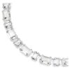 Collar Millenia con corte octogonal, blanco, chapado en rodio