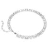 Collar Millenia con corte octogonal, blanco, chapado en rodio