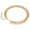 Collar Millenia con corte octogonal, color caramelo, chapado en tono dorado
