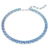 Collar Millenia con corte octogonal, degradado de color, azul, chapado en rodio