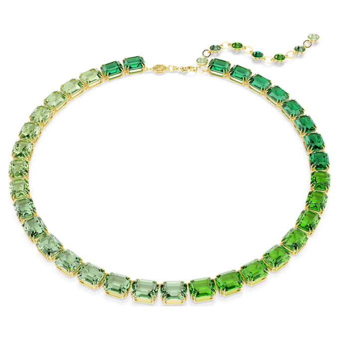 Collar Millenia con corte octogonal, degradado de color, verde, chapado en tono dorado Collar Millenia con corte octogonal, degradado de color, verde, chapado en tono dorado