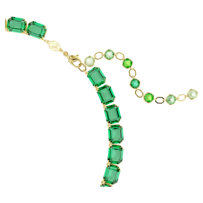 Collar Millenia con corte octogonal, degradado de color, verde, chapado en tono dorado Collar Millenia con corte octogonal, degradado de color, verde, chapado en tono dorado