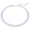 Collar Millenia con corte octogonal, morado, chapado en tono dorado Collar Millenia con corte octogonal, morado, chapado en tono dorado