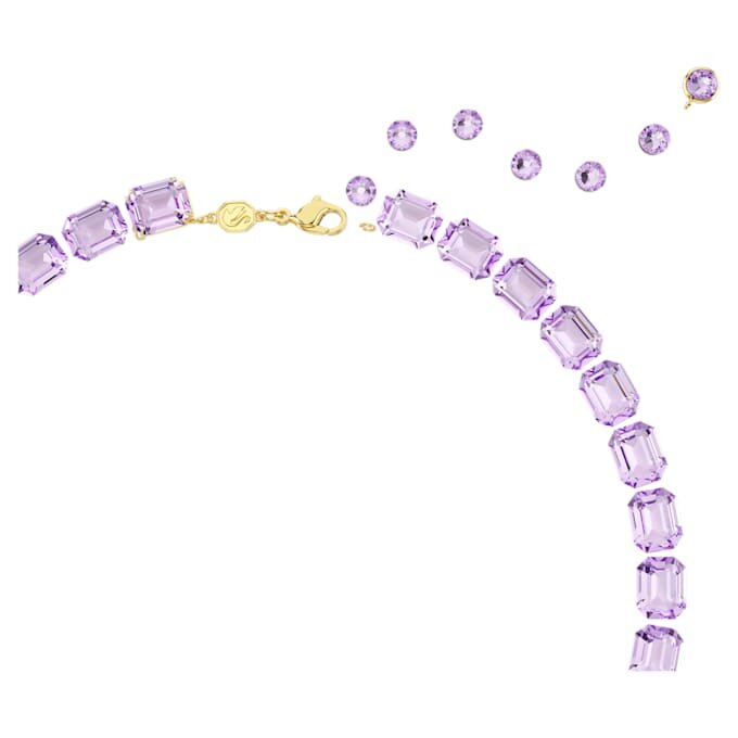 Collar Millenia con corte octogonal, morado, chapado en tono dorado Collar Millenia con corte octogonal, morado, chapado en tono dorado