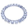 Collar Millenia con cristales extragrandes, corte octogonal, azul, chapado en rodio Collar Millenia con cristales extragrandes, corte octogonal, azul, chapado en rodio