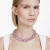 Collar Millenia con cristales extragrandes, corte octogonal, color púrpura, chapado en tono dorado Collar Millenia con cristales extragrandes, corte octogonal, color púrpura, chapado en tono dorado