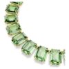 Collar Millenia con cristales extragrandes, corte octogonal, verde, chapado en tono dorado Collar Millenia con cristales extragrandes, corte octogonal, verde, chapado en tono dorado