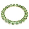 Collar Millenia con cristales extragrandes, corte octogonal, verde, chapado en tono dorado Collar Millenia con cristales extragrandes, corte octogonal, verde, chapado en tono dorado